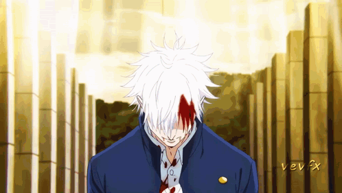 A Drawing Of A Man With Blood On His Face And The Letters Vev Fx GIF