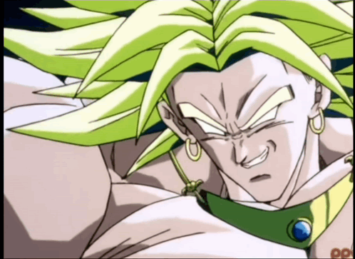 A Drawing Of A Man With Green Hair And A Necklace GIF