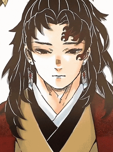 A Drawing Of A Man With Long Hair And Earrings On His Ears GIF