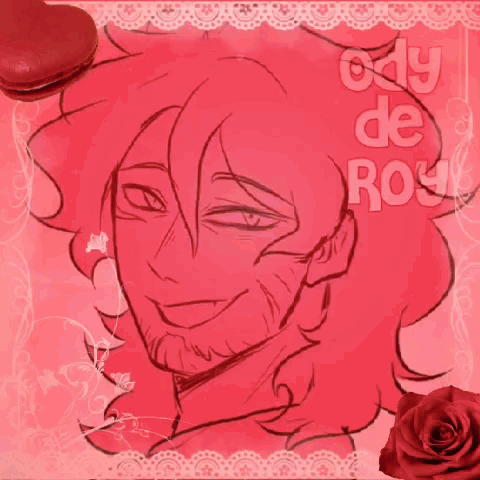 A Drawing Of A Man With Red Hair And The Words Only De Roy On It GIF