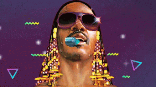 a drawing of a man with sunglasses and a microphone in his mouth