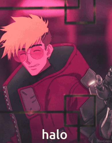A Drawing Of A Man With The Word Halo On The Bottom Right GIF