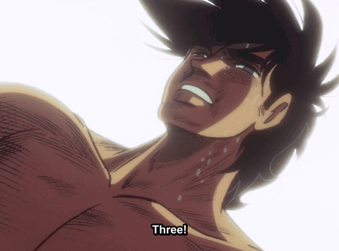 A Drawing Of A Man With The Word Three Written Below Him GIF