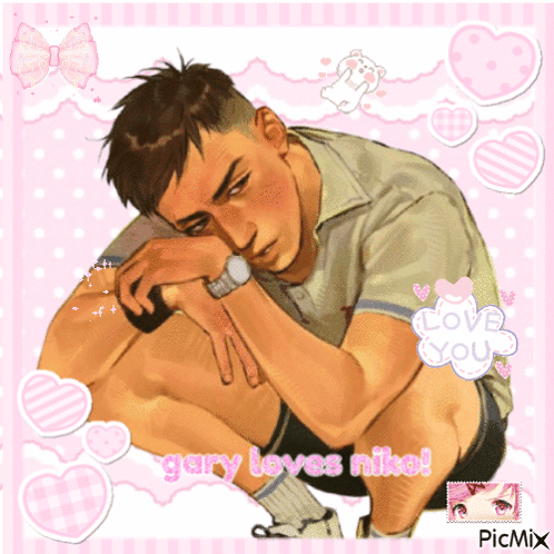 A Drawing Of A Man With The Words Gary Leves Nike Written On It GIF