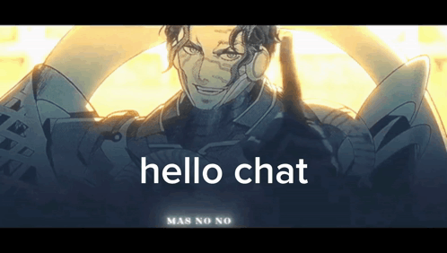 A Drawing Of A Man With The Words Hello Chat Mas No No Below Him GIF