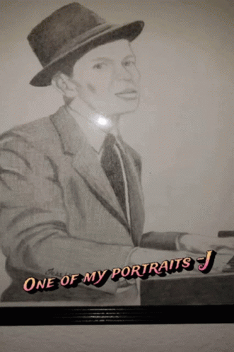 a drawing of a man with the words one of my portraits j on the bottom