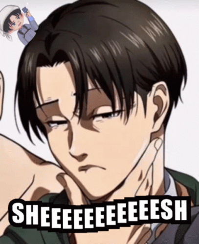 A Drawing Of A Man With The Words Sheeeeeeeesh On The Bottom GIF