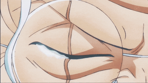 A Drawing Of A Man With White Hair Covering His Face With His Hand GIF