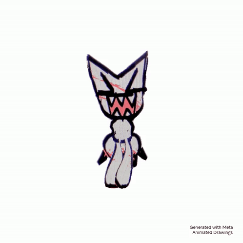 A Drawing Of A Monster Is Generated With Meta Animated Drawings On A White Background GIF