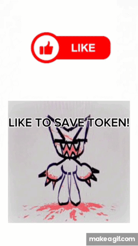 A Drawing Of A Monster With A Like Button Below It GIF
