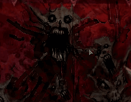 A Drawing Of A Monster With A Red Background GIF
