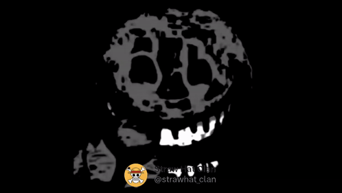 A Drawing Of A Monster With A Skull And Crossbones On The Bottom GIF