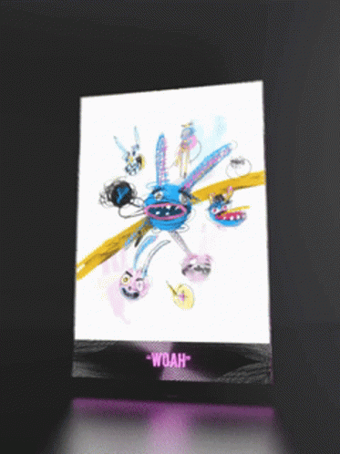 A Drawing Of A Monster With The Word Woah On The Bottom Right GIF