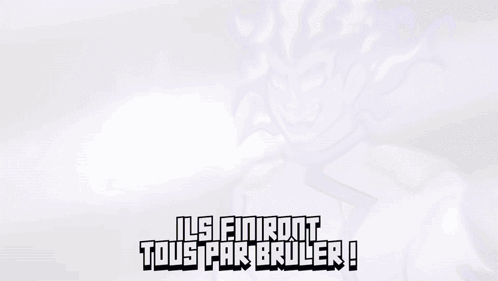 a drawing of a monster with the words ils finiront tous par bruler below it