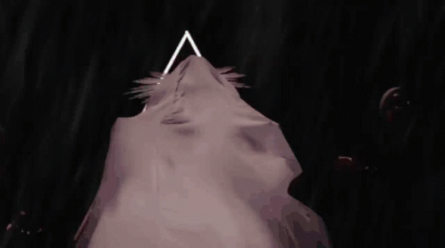 A Drawing Of A Mountain With A Blue Background GIF