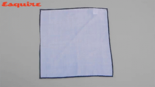 A Drawing Of A Napkin With Esquire Written In Red GIF