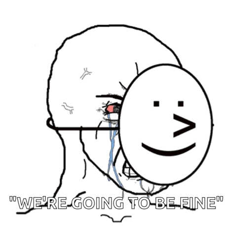 A Drawing Of A Person Covering Their Face With A Smiley Face GIF