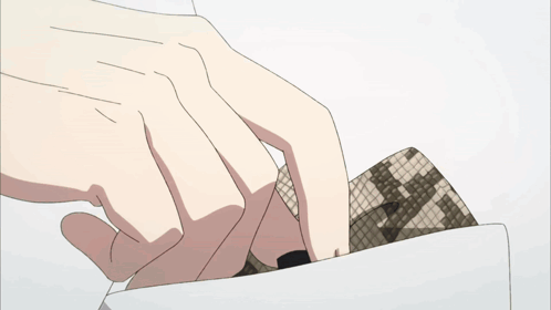 A Drawing Of A Person Holding A Black Object GIF