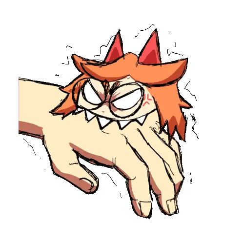 a drawing of a person holding a cartoon character with red hair