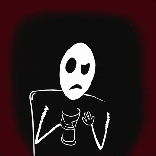 A Drawing Of A Person Holding A Drum With The Word He-He Written Below It GIF