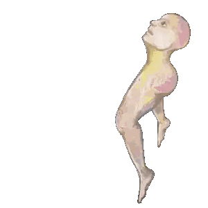 a drawing of a person laying on their back with their head up