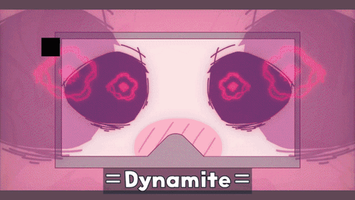 A Drawing Of A Person 'S Eyes With The Word Dynamite Underneath GIF