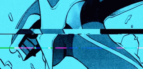 A Drawing Of A Person 'S Face With A Glitch Effect On It GIF