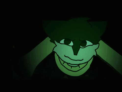 A Drawing Of A Person 'S Face With A Green Background GIF