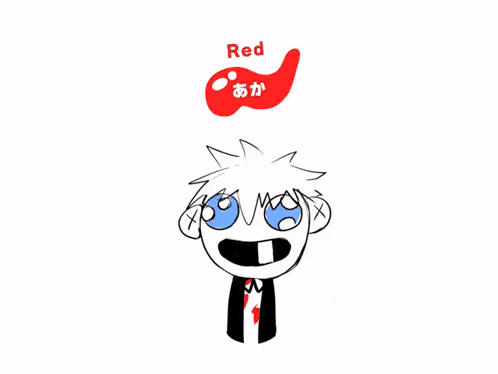 A Drawing Of A Person 'S Face With Blue Eyes And A Red Tie GIF