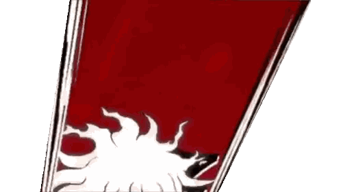 a drawing of a person 's head with a red background and a flame coming out of it .