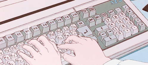 A Drawing Of A Person Typing On A Keyboard With Welco Written On The Bottom GIF