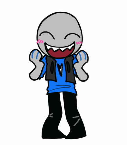 A Drawing Of A Person Wearing A Blue Shirt GIF