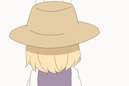 A Drawing Of A Person Wearing A Hat With A Frog On It GIF