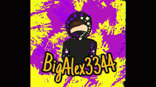 A Drawing Of A Person Wearing A Mask And A Hoodie With The Name Big Alex 3344 Written On It . GIF