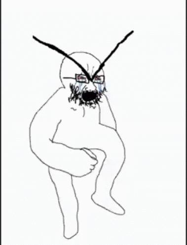 A Drawing Of A Person With A Beard And Glasses . GIF