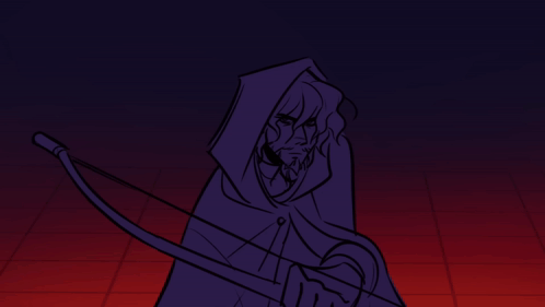 A Drawing Of A Person With A Bow And Arrow GIF