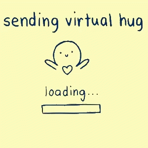 Drawing Of Person With Heart Sending Virtual Hugs GIF