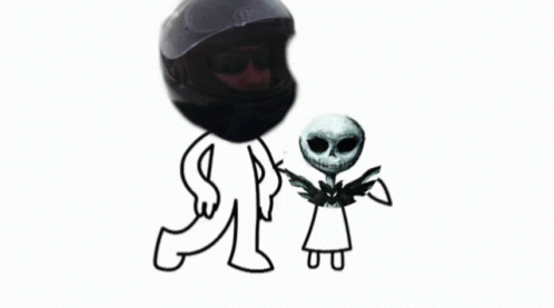 a drawing of a person with a helmet on their head