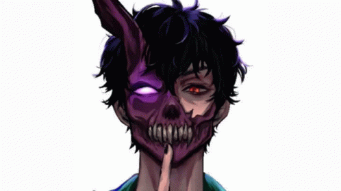 A Drawing Of A Person With A Purple Mask On GIF