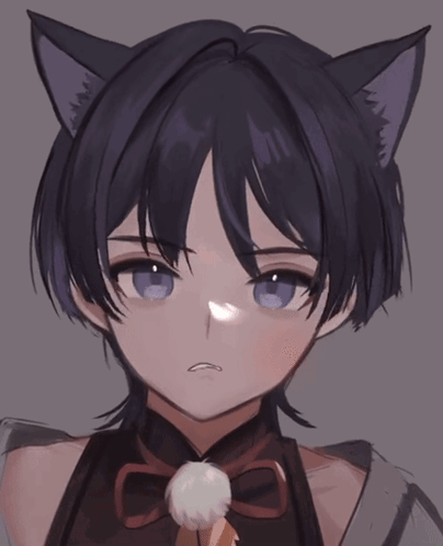 A Drawing Of A Person With Cat Ears GIF