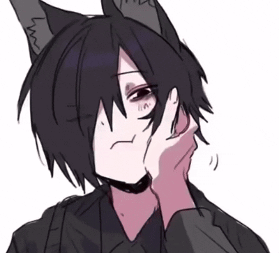 A Drawing Of A Person With Cat Ears On GIF