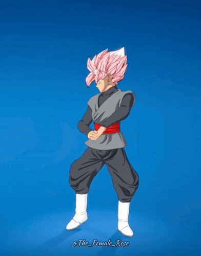 A Drawing Of A Person With Pink Hair And The Name The_female_rose GIF