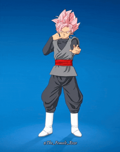 A Drawing Of A Person With Pink Hair And The Name The_female_rose On The Bottom GIF