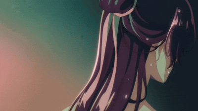 Drawing Of Person With Purple Hair And Bun GIF