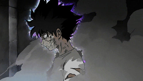 A Drawing Of A Person With Purple Hair GIF