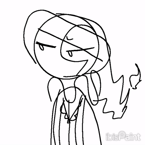 A Drawing Of A Person With Purple Lines On Their Face And The Word Ibis Paint At The Bottom GIF
