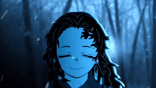 A Drawing Of A Person With Their Eyes Closed And A Smile On Their Face GIF