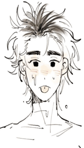 A Drawing Of A Person With Their Tongue Sticking Out GIF
