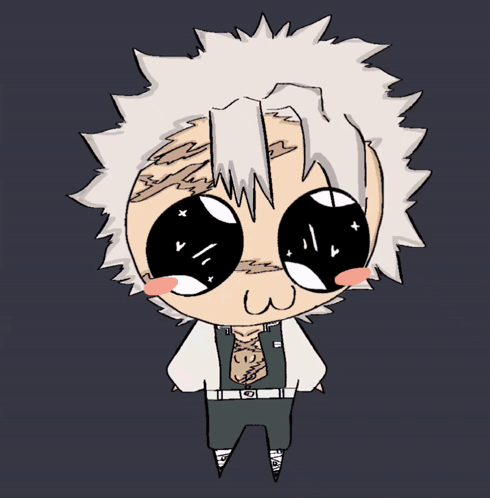 A Drawing Of A Person With White Hair And A Shirt That Says ' Samurai ' On It GIF