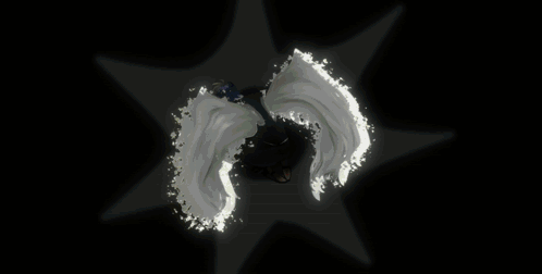 A Drawing Of A Person With Wings And A Swirl Of Light GIF